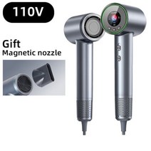 LVOE-고속 헤어 드라이어 110V/220V 여성용 네거티브 이온 헤어 케어 블로우 드라이어 1600w 프로페셔널 퀵 드라이 저소음, Sliver-110V, US