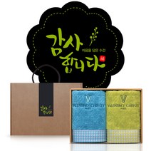 발렌티노크리스티 170g x 2p 수건선물세트 어버이날 돌 칠순 팔순 회사 교회 개업 행사 근로자의날 답례품, A세트 / 문구 : 감사합니다