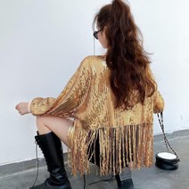 스팽글자켓 여성 반짝이자켓 술 공연 트로트 무대 화려한 비즈 자켓