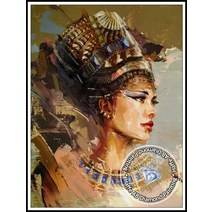 보석십자수 창업 도구 고대 이집트 여왕 네페르티티 나일 다이아몬드 페인팅 드릴 클레오파티 이집트 여신, 9_20x30cm AB 라운드