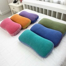 라운드 피그먼트 분쇄 라텍스베개, 블루