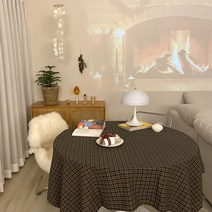 페이퍼가든 자체제작 순면 빈티지 체크 테이블클로스 테이블보 식탁보, 230x150, 빈티지 체크 테이블보 딥와인