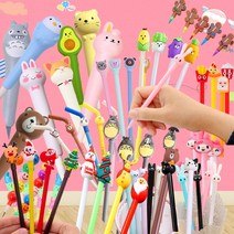 캐릭터볼펜 귀여운 예쁜볼펜 중성펜 0.5mm, 리얼리코더형광