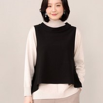 애비뉴투지 엄마옷 스탠 카라 루즈핏 가오리 여성 봄 가을 숏 크롭 조끼 V10121 50대 60대 중년여성