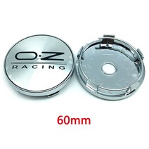 휠캡 56mm OZ 휠 허브 센터 캡 자동차 로고 배지 엠블럼 림 방진 커버 교체 부품 액세서리 4 개입, 07 60mm Silver Black