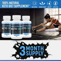 [VENiNK] (3팩) Keto BHB 케토 다이어트 알약 - 지방을 빠르게 차단하는 고급 체중 감량 보충제 60캡슐 x 3EA