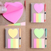 만능수첩 작은 미니 수첩 메모장 휴대용 하트 볼펜