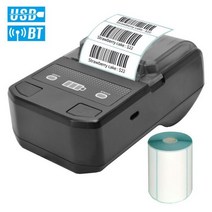 가격표라벨기 스티커인쇄기휴대용 58mm 열 영수증 프린터 무선 BT 미니 빌 티켓 POS 모바일 충전식 배터리, Label Printer Blue