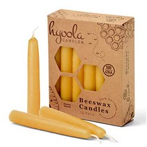 효라 밀랍 양초 12팩 - 천연 100% 밀랍 나무 양초 - 1/2인치 양초 - Handmade in The USA - 노란색, Yellow