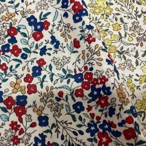 앤패브릭 면원단 꽃별플라워 3color 패브릭 원단, 레드