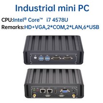 YINGCHI-미니 PC 팬리스 듀얼 LAN 2 * RS232 인텔 i3 4005U/5005U i5 4278U/5200U i7 4578U/ J4125, 02 4G RAM 128G SSD WiFi_03 UK, 03 Intel Core i5 4278U