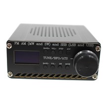 GHSHOP 모든 대역 FM MW 및 SW) SSB(LSB 및 USB) 라디오 수신기 3.5mm 오디오 출력 인터페이스(오디오 대역폭 필터 포함 리튬, 10x10x4 cm 3.94x3.94x1.57 인치, 금속, 블랙