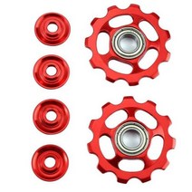 2 개대 11t 초경량 mtb 알루미늄 합금 자전거 베어링 자키 휠 뒷 변속기 풀리 야외 자전거 부품, r, r