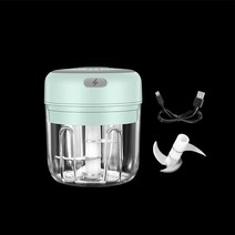 식품교반충진기 전기 마늘 Masher USB 충전 요리 기계 가정용 야채 커터 주방 도구, Green 250ML