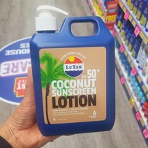 Le tan SPF 50+ 코코넛 선스크린 로션 가족용 대용량 1L, 1개