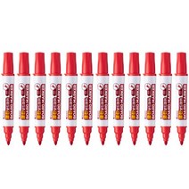 라인플러스 클린 보드마카, 12개, 적색(빨강)