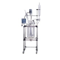 유리반응기 실험실 소형 5리터 화학 진공 추출 증류기, 1L 이중층 유리 반응기