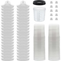 마스터 페인트 시스템 MPS 일회용 스프레이 건 컵 라이너 및 뚜껑 40팩 표준 크기 20온스600ml 키트 - 40개 스트레이너가 있는 리테이너 링이 하드컵 1개 플매트 카펫 러, [06] 20온스 컵 키트
