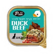 바보사랑 피어 강아지 사각캔 오리고기+소고기 100g.스토어봄, 100g, 오리