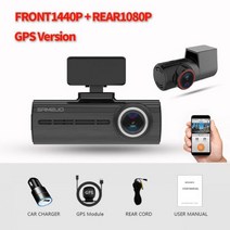 홈캠 팻캠 홈카메라 Sameuo-U750 대시캠 자동차 Dvr 4K 후면보기 GPS 와이파이 앱 비디오 레코더 24 시간 주차 모니터 오토 카 카메라, 1440P 1080P GPS, 32GB