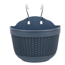 벽 마운트 꽃 냄비 모조 등나무 벽 매달려 꽃 식물 냄비 반원형 수지 울타리 바구니 발코니 정원 실내, 09(l)