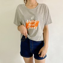 얼웨이즈 롱티셔츠 레터링 반팔 린넨 루즈핏 박스티