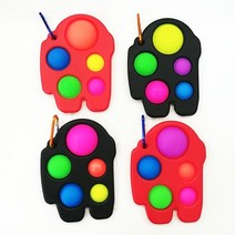 보드게임 돌 키덜트 어몽어스 장난감 집콕놀이 토이 방과후 피젯 푸시팝/팝잇 버블 푸쉬팝 n17707/5 고리형, 검정색