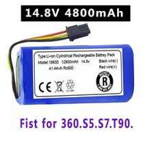 Qihoo 360 S5 S7 T90 14.8v 12800mah 로봇 진공 청소기 배터리 팩 식 교체 용 배터리., 01 1pcs battery_01 14.8 볼트