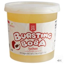 Bossen Pure25 Lychee Bursting Boba 보센 버스팅 팝핑 보바 리치 토핑 3.3kg 4팩, 4개