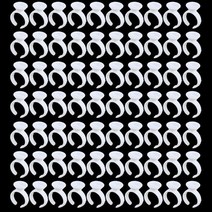 핸드자키 수동자키 전동자키 속눈썹 연장 문신 안료위한 100 x 일회용 접착제 홀더 링 팔레트, 한개옵션0