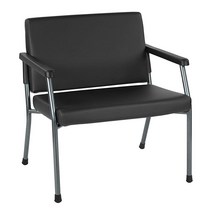 Office Star Products Bariatric 빅 앤 톨 의료 사무실 의자 오버사이즈 73.7cm(29인치) 와이드 좌석과 뒷면 보강이 있는 튼튼한 금속 프레임 226, Dillon Black Faux Leather Fabr