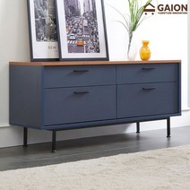 [가이온] 티크 1200 2단 거실장, 색상:네이비
