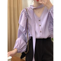 스카프&프릴 블라우스