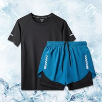 마라톤복장 러닝상의 마라톤복 러닝팬츠 마라톤싱글렛 육상유니폼 조깅복 헬스복 속건 트레이닝세트, 맑은 하늘
