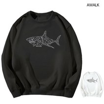 어워크 남녀공용 특양 맨투맨 L~4XL 샤크진