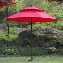 매직코리아 파라솔킹230+심플블랙베이스16kg/국산 야외파라솔, 레드