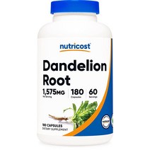 Nutricost 민들레 뿌리 추출물 정 525mg (180 정) - 1회 제공량당 1575mg GMO 프리 글루텐 프리, 180 Count (Pack of 1)