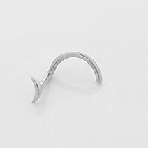 Unique Nose Stud Sterling Silver Small Tiny Nose Screw Ring Piercing Indian Style Moon Shaped Fi, 1
