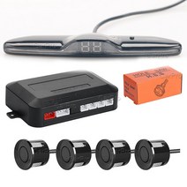 자동차 LED 주차 센서 시스템 백라이트 파크트로닉 디스플레이 키트 백업 감지기 어시스턴트, 01 black sensors