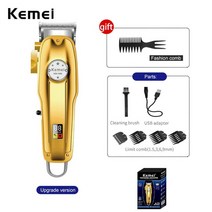 kemei 케메이 바리깡 이발기 km-2600pg 매직 헤어 클리퍼 무선 강력한 이발, 상자가 있는 금