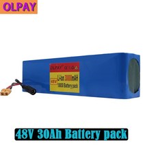 전기자전거배터리 밧데리2022 다기능 48V 배터리 13s3p 30000mAh 팩 1000W 고전력 Ebike 전기 자전거 Xt60, 1개