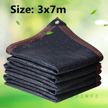 12 핀 차양 비율 90% 자외선 방지 HDPE 검은 색 차양 그물 발코니 정원 온실 다육 식물 수영장 양산, 18 3x7m
