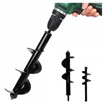 POZEAL 전동 땅파기드릴 정원용 스크류 드릴 비트 땅파는기계, 지름 8cm*길이 25cm*2