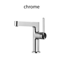 욕실 회색 세면대 수도꼭지 건메탈 싱글 핸들 싱크 주방 믹서 온수 및 냉수 흰색 탭, [02] chrome