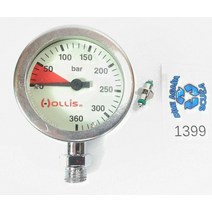 HOLLIS 압력 게이지 SPG 모듈 360 BAR 황동 금속 w HP 스풀 스쿠버 다이빙 1399