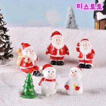 미스토토 크리스마스꾸미기 소품 산타 눈사람 피규어 테라리움 미니어처, X086_14번 레드리본종 1P