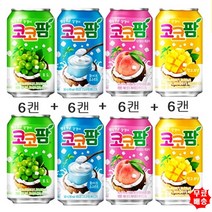 코코팜340ml 포도 6캔+요구르트 6캔+피치핑크 6캔+망고코넛 6캔, 단품, 340ml