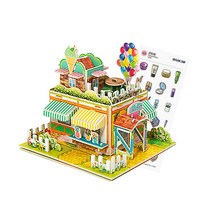 입체 퍼즐 DIY 세트 3D 종이 끼우기 미니어처 제작 만들기 재료 초등 어린이 놀이 키트 문화 센터 복지관, 카페(스티커증정), 1set