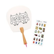 평부채 재료 입문형 초등 어린이 종이 부채 만들기 세트 꾸미기 여름 diy 키트 성경 학교 돌봄 교실 복지관, 평부채 입문형(부엉이두마리)(스티커증정), 1개
