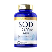 칼라일 SOD 보충 슈퍼옥사이드 디스뮤타제 300mg 200캡슐, 1개, 기본